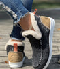 Carbon Grey Suede Stitching Patchwork Plush Lined Anklet Boots Markonline