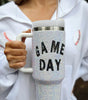 White GAME DAY Rhinestone Handle Large Tumbler 40oz Dear-Lover Dropshipping