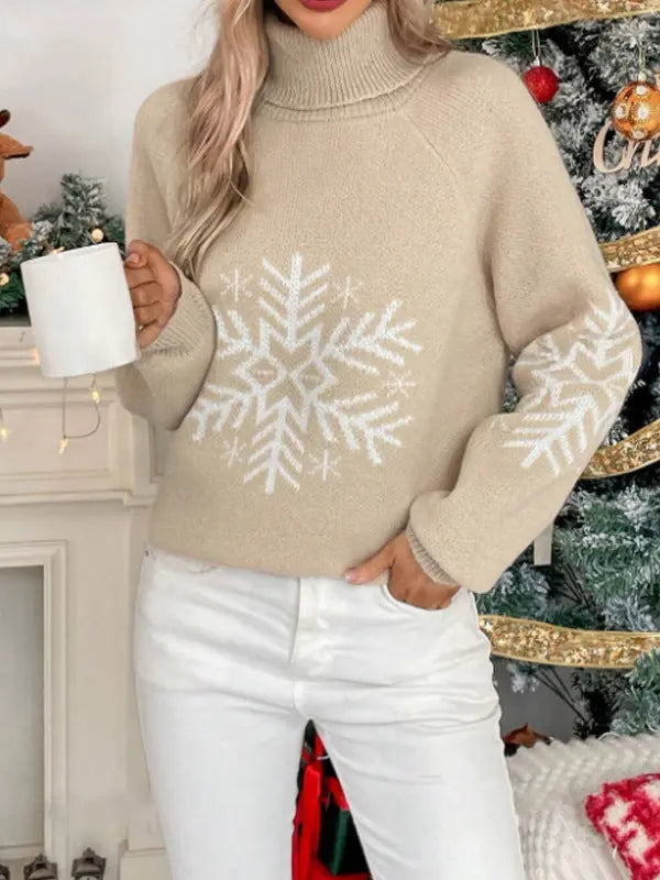 High Collar Christmas Sweaters Women's Clothing Markonline