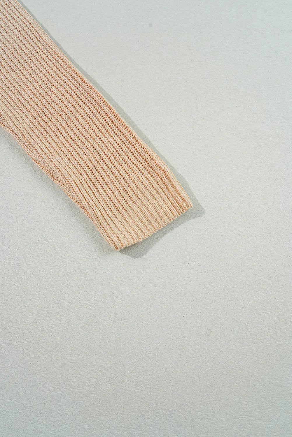 Apricot Cable Knit Drop Shoulder Side Slits Loose Sweater Dear-Lover Dropshipping