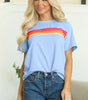 Beau Blue Striped Patch Front Casual Tee Markonline