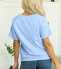 Beau Blue Striped Patch Front Casual Tee Markonline