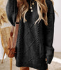 Black Cable Knit Drop Shoulder Loose Fit Sweater Dress Dear-Lover Dropshipping
