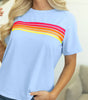 Beau Blue Striped Patch Front Casual Tee Markonline