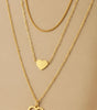 Gold Plated Triple Layered Heart Necklace Set Dear-Lover Dropshipping