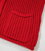 Fiery Red Solid Textured Knit Side Pockets Buttoned Sweater Vest Dear-Lover Dropshipping