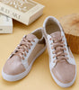 Dearlove Gold Glitter Star Patchwork PU Leather Lace-up Sneakers Markonline