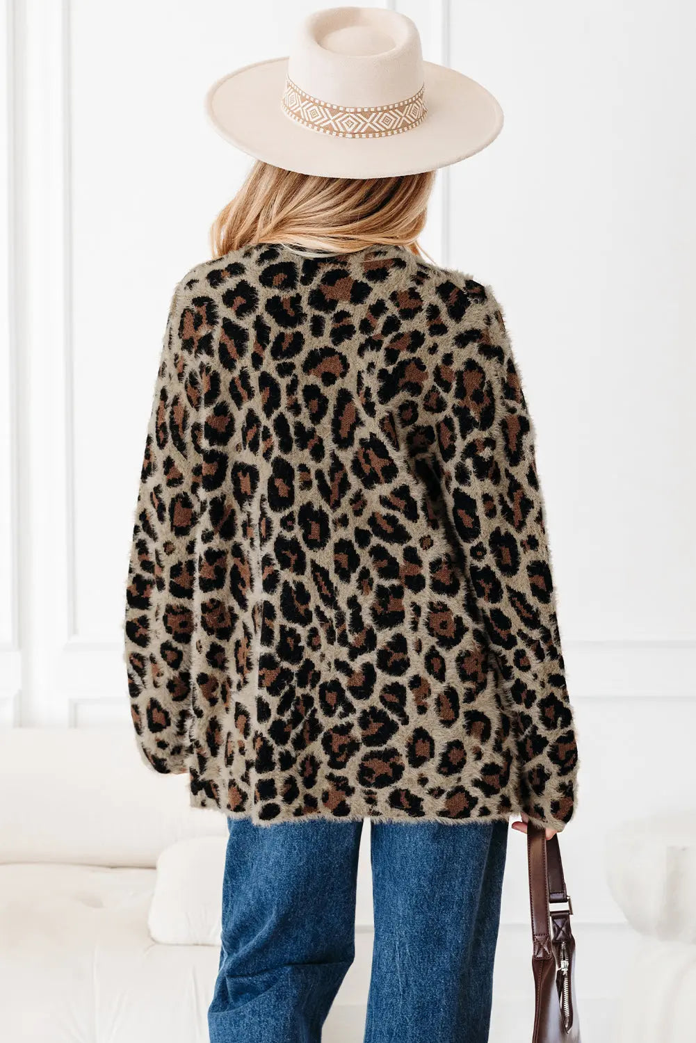 Brown Leopard Open Casual Cardigan Dear-Lover Dropshipping
