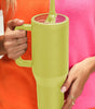 Pear Green Frosted Stainless Handle Large Vacuum Cup with Straw 40oz Dear-Lover Dropshipping