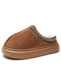 Chestnut Contrast Edge Suede Plush Lined Thick Sole Winter Slippers Markonline