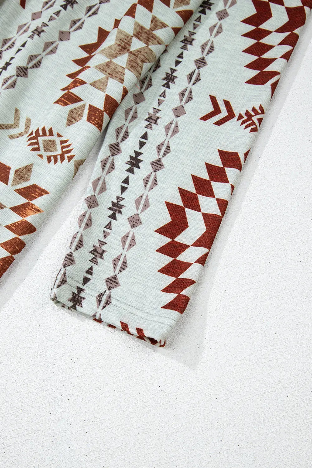 Brown Western Aztec Printed Open Front Long Cardigan Dear-Lover Dropshipping