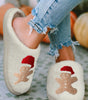 White Christmas Gingerbread Man Plush Home Slippers Dear-Lover Dropshipping