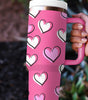 Rose Red Valentines Heart Printed Thermos Cup with Handle 40oz Dear-Lover Dropshipping
