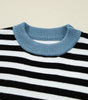 Color black Striped Panels Colorblock Sleeve Chic Sweater Dear-Lover Dropshipping