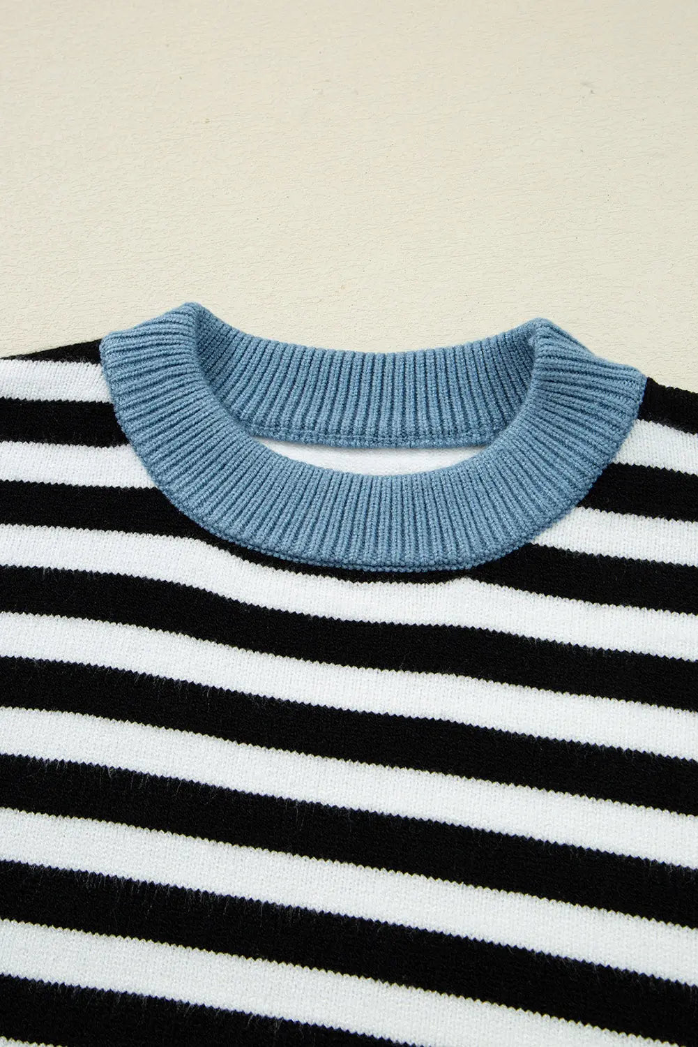 Color black Striped Panels Colorblock Sleeve Chic Sweater Dear-Lover Dropshipping