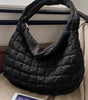 Black Quilted Zipper Large Shoulder Bag Dear-Lover Dropshipping