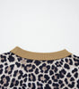 Brown Leopard Print Color Block Patchwork 3/4 Sleeve Loose Top Dear-Lover Dropshipping