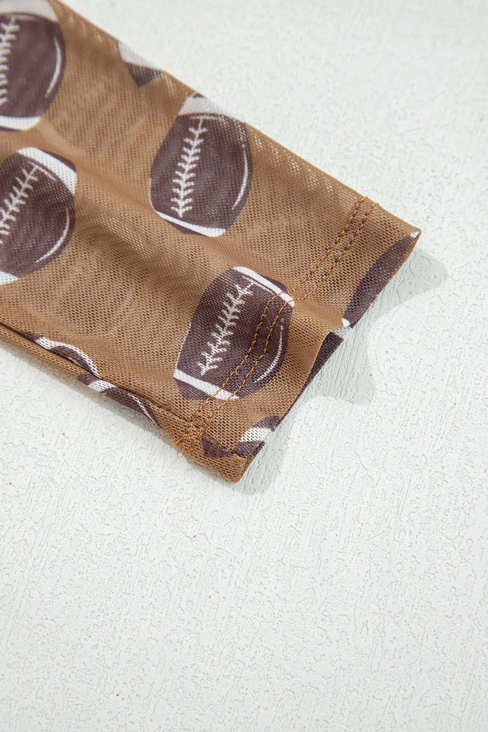 Brown Game Day Rugby Mesh Sheer Long Sleeve Top Dear-Lover Dropshipping