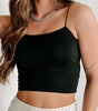 Black Spaghetti Strap Skinny Fit Cropped Tank Top Dear-Lover Dropshipping