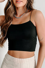 Black Spaghetti Strap Skinny Fit Cropped Tank Top Dear-Lover Dropshipping