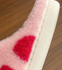 Fiery Red Valentines Heart Shape Winter Fuzzy Slippers Markonline