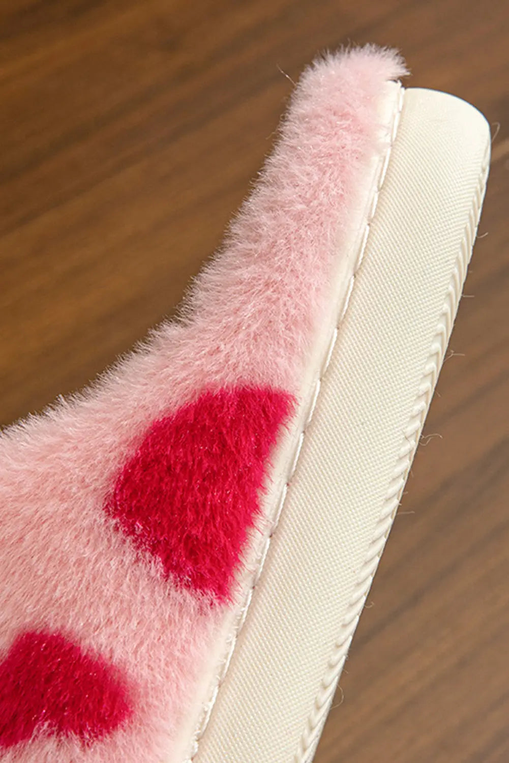 Fiery Red Valentines Heart Shape Winter Fuzzy Slippers Markonline
