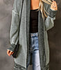 Gray Plaid Knitted Long Open Front Cardigan Dear-Lover Dropshipping