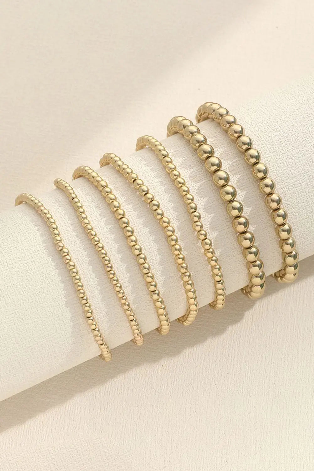 Gold 7pcs/Set Minimalist Plated Beaded Luxury Bracelet Set Dear-Lover Dropshipping