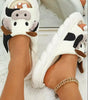 White Cute Cow Pattern Open Toe Slippers Dear-Lover Dropshipping