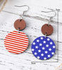 Dark Blue 4th of July Wooden Flag Earrings Dear-Lover Dropshipping