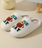 White GAME DAY Rugby Football Plush Slippers Markonline