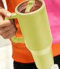 Pear Green Frosted Stainless Handle Large Vacuum Cup with Straw 40oz Dear-Lover Dropshipping