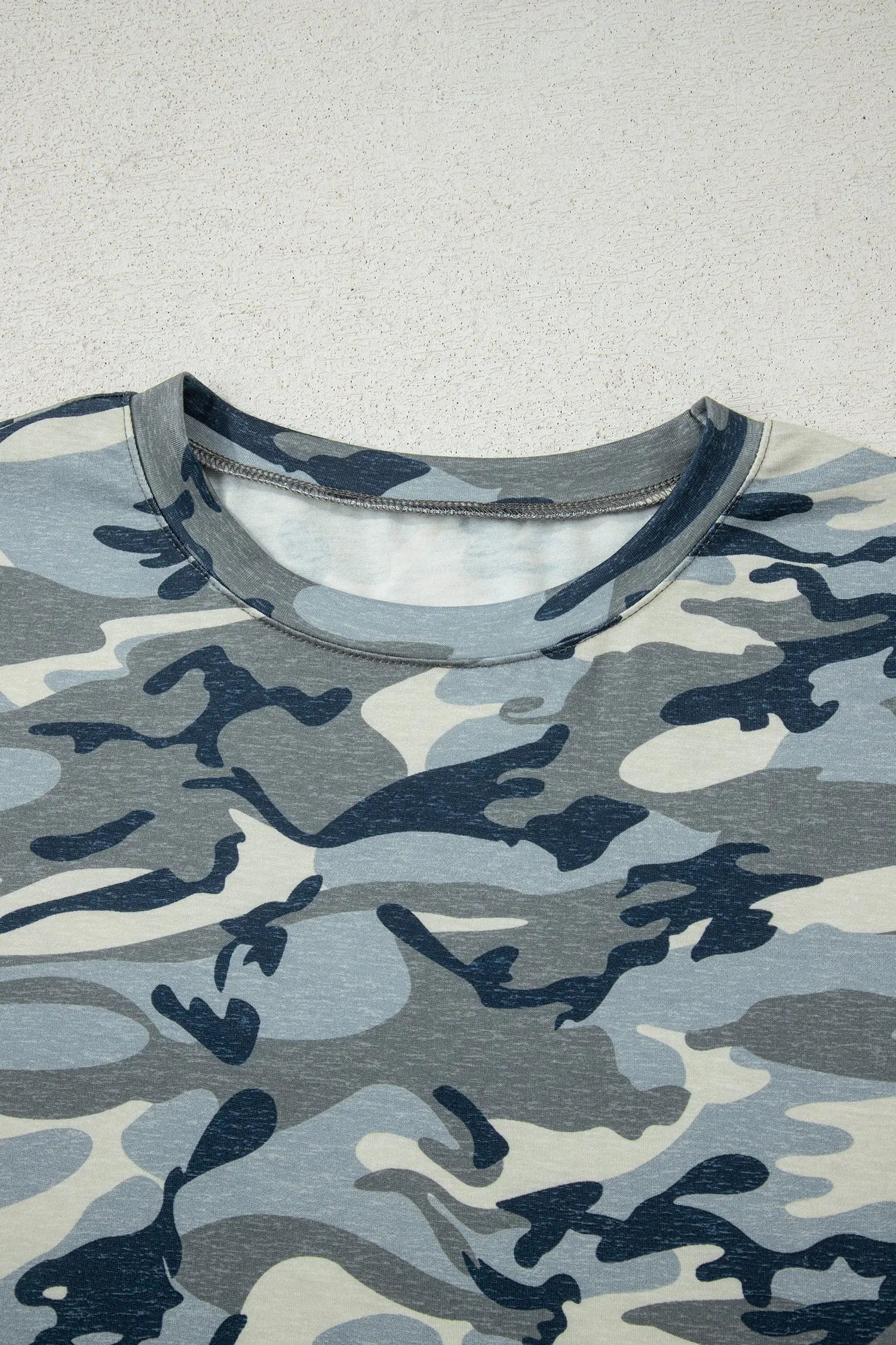 Green Camouflage Print Crew Neck T Shirt Markonline