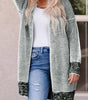 Gray Plaid Knitted Long Open Front Cardigan Dear-Lover Dropshipping