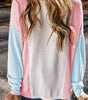 Beau Blue Color Block Corded Long Sleeve Top Dear-Lover Dropshipping