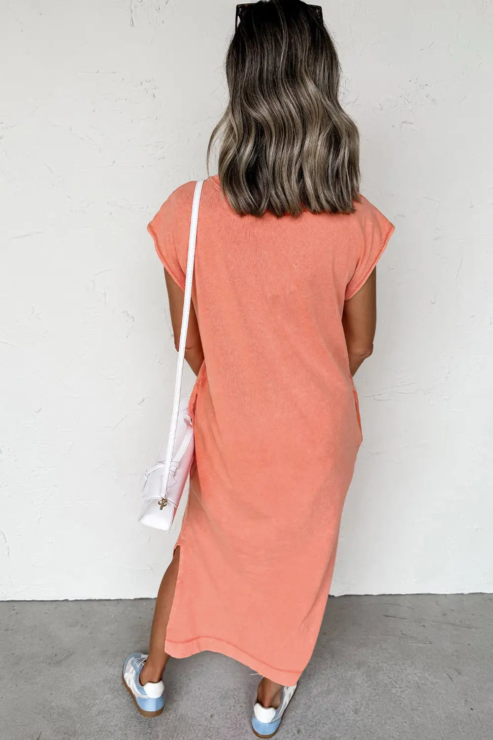 Carrot Mineral Wash Pocketed T-shirt Long Dress Markonline