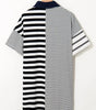 Black Stripe Half Placket Polo T Shirt Dress Markonline
