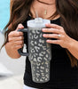 Gray Leopard Print 40OZ Stainless Steel Portable Cup with Handle Dear-Lover Dropshipping