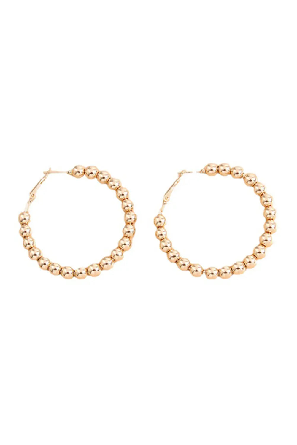 Gold Plated Beads Alloy Hoop Earrings Dear-Lover Dropshipping
