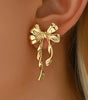 Gold Bow Knot Plated Alloy Stud Earrings Dear-Lover Dropshipping