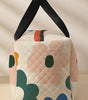 White Flower Print Quilted Large Duffel Bag Markonline
