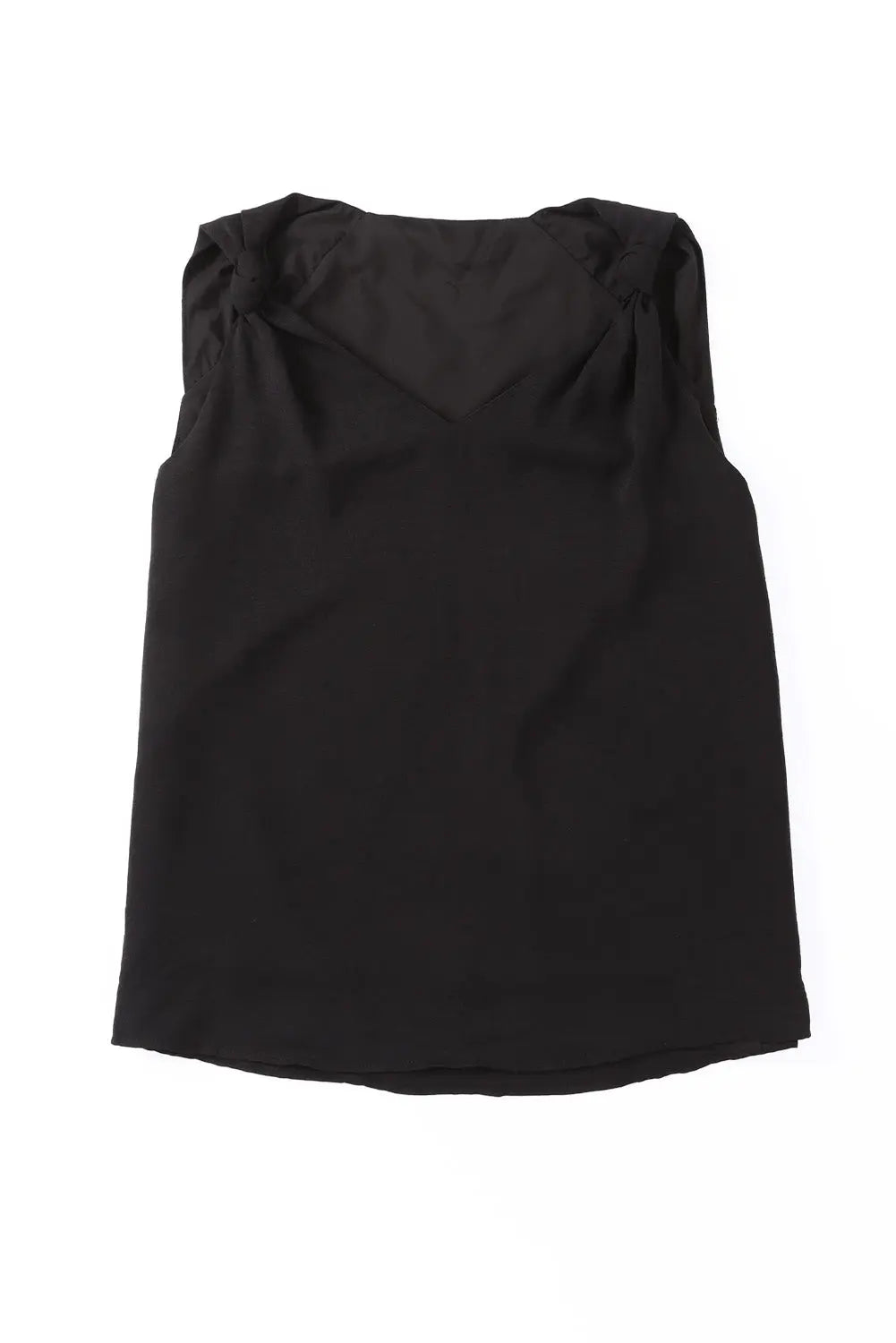 Black V Neck Knotted Shoulder Vest Dear-Lover Dropshipping
