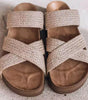 Beige Woven Cross Criss Hollowed Slip-On Slippers Markonline