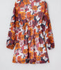 Red Floral Print Wrap V Neck Puff Sleeve Flowy Mini Dress Markonline