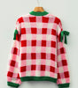 Pink Plaid Knit Bow Knot Decor Open Front Sweater Cardigan Dear-Lover Dropshipping