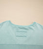 Mist Blue Mineral Wash Exposed Seam Buttoned V Neck Pullover Top Markonline