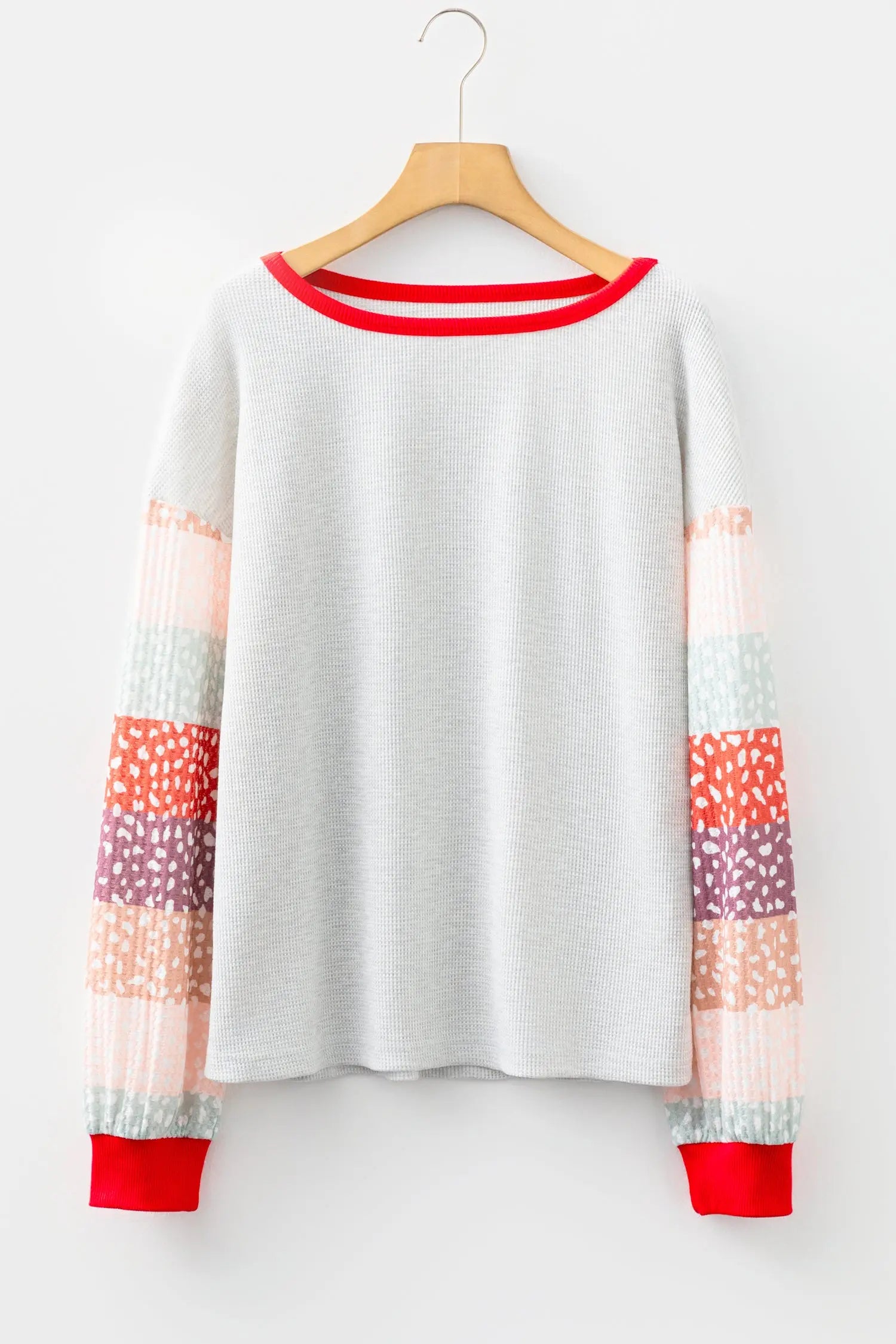 Jet Stream Contrast Leopard Color Block Sleeve Loose Pullover Dear-Lover Dropshipping