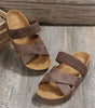 Brown Braided Detail Criss Cross Platform Slippers Dear-Lover Dropshipping