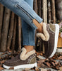 Coffee Suede Stitching Patchwork Plush Lined Anklet Boots Markonline