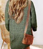 Mist Green Cable Knit Drop Shoulder Loose Fit Sweater Dress Dear-Lover Dropshipping
